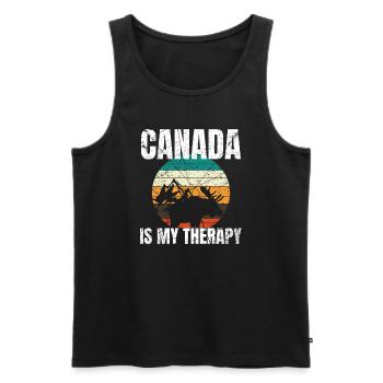 Le Canada est ma thérapie Jours fériés au Canada - Débardeur bio Premium Homme - noir - Devant - Michal (187cm)