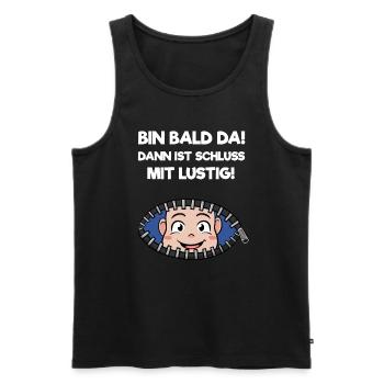Bin Bald Da Dann Ist Schluss Mit Lustig Schwanger - Männer Premium Bio Tank Top - Schwarz - Vorne - AI Model Male 178 light (178cm)