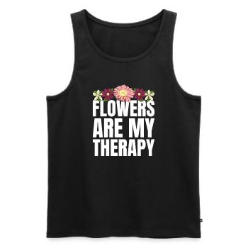 Flowers Are My Therapy Gärtner Florist - Männer Premium Bio Tank Top - Schwarz - Vorne - Michal (187cm)