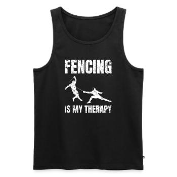 Fencing Is My Therapy Fechten - Men's Premium Organic Tank Top - black - Front - AI Model Male 178 light (178cm)