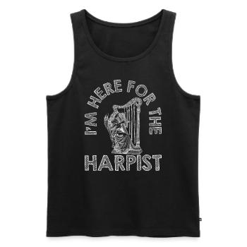 I'm Here For The Harpist Harfenistin - Männer Premium Bio Tank Top - Schwarz - Vorne - AI Model Male 178 light (178cm)