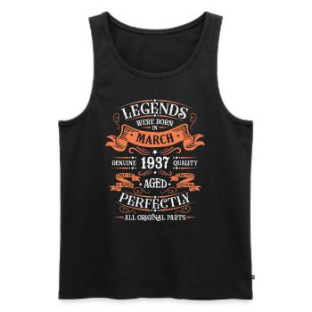 Les Légendes Sont Nées En Mars 1937 Cadeau - Débardeur bio Premium Homme - noir - Devant - AI Model Male 178 light (178cm)