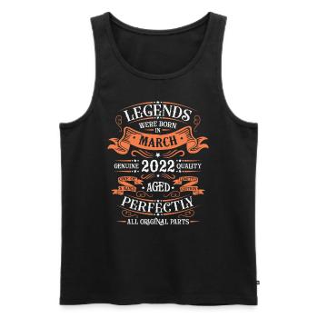 Les Légendes Sont Nées En Mars 2022 Cadeau - Débardeur bio Premium Homme - noir - Devant - Michal (187cm)