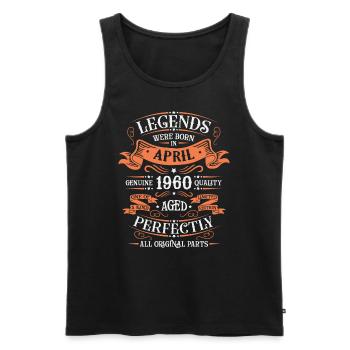 63rd anniversary April Vintage 1960 Vintage - Men's Premium Organic Tank Top - black - Front - Michal (187cm)