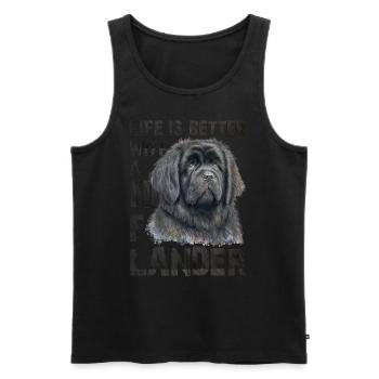 Neufundländer - Männer Premium Bio Tank Top - Schwarz - Vorne - Michal (187cm)