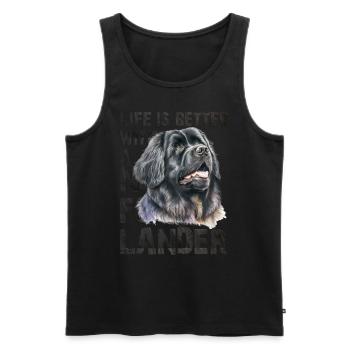 Neufundländer - Männer Premium Bio Tank Top - Schwarz - Vorne - Michal (187cm)