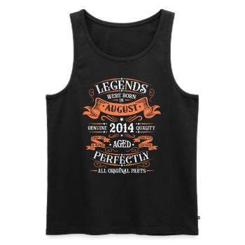 August 2014 Jubiläum 2014 Legenden August - Männer Premium Bio Tank Top - Schwarz - Vorne - Michal (187cm)