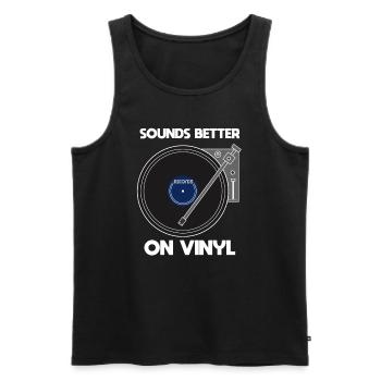 Sonne mieux sur le collectionneur de disques vinyles vinyles - Débardeur bio Premium Homme - noir - Devant - AI Model Male 178 light (178cm)