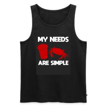 Kaffee und Krabben Meeresfrüchteliebhaber - Männer Premium Bio Tank Top - Schwarz - Vorne - AI Model Male 178 light (178cm)