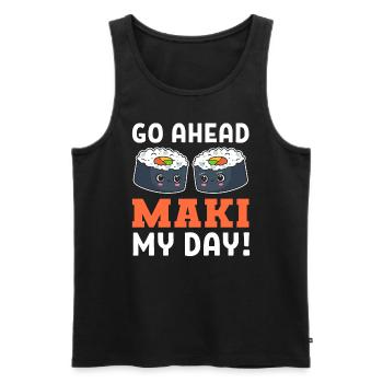 Maki -Wortspiel Feinschmecker - Männer Premium Bio Tank Top - Schwarz - Vorne - AI Model Male 178 light (178cm)