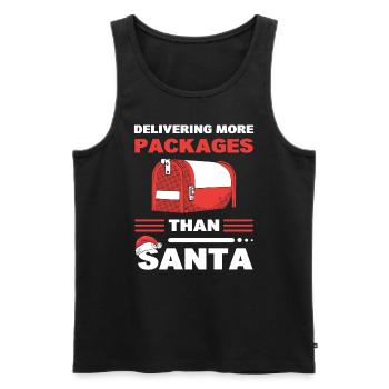 Mehr Pakete liefern Kurier und Bote - Männer Premium Bio Tank Top - Schwarz - Vorne - AI Model Male 178 light (178cm)