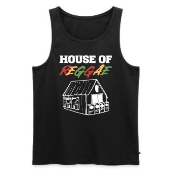House of Reggae Musiker und Entertainer - Männer Premium Bio Tank Top - Schwarz - Vorne - AI Model Male 178 light (178cm)
