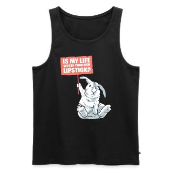 Kaninchen und Lippenstift Naturschützer - Männer Premium Bio Tank Top - Schwarz - Vorne - AI Model Male 178 light (178cm)