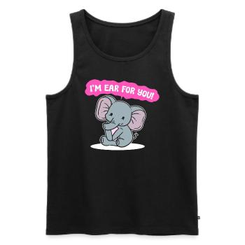 Elefant -Wortspiele Tierpfleger - Männer Premium Bio Tank Top - Schwarz - Vorne - AI Model Male 178 light (178cm)
