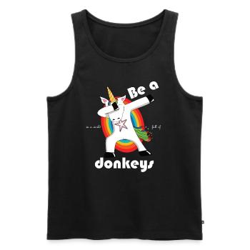Be a unicorn in a world full of donkeys - dabbend - Men's Premium Organic Tank Top - black - Front - AI Model Male 178 light (178cm)