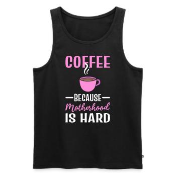 Coffee and mother coffee addict - Men's Premium Organic Tank Top - black - Front - AI Model Male 178 light (178cm)