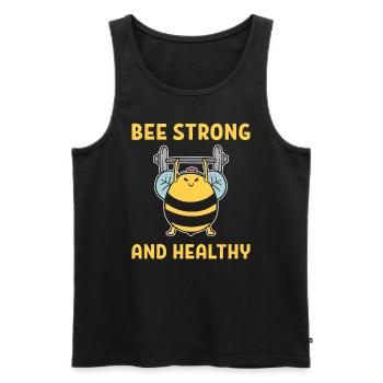 Bee Strong And Healthy Gewichtheber - Männer Premium Bio Tank Top - Schwarz - Vorne - AI Model Male 178 light (178cm)