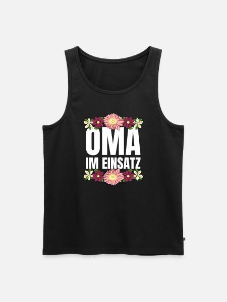 Oma im Einsatz - Männer Premium Bio Tank Top - Schwarz