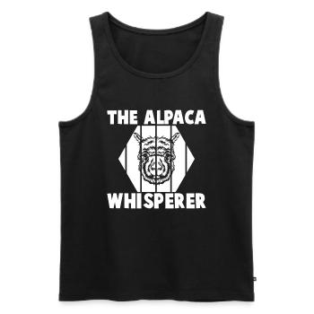 The Alpaga Whisperer Alpaga Owner - Débardeur bio Premium Homme - noir - Devant - AI Model Male 178 light (178cm)