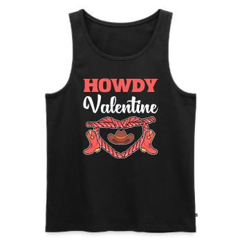 Howdy Valentine rancher - Men's Premium Organic Tank Top - black - Front - AI Model Male 178 light (178cm)