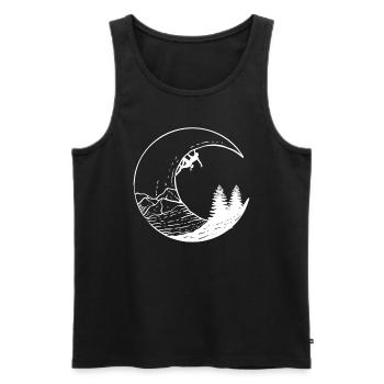 Moon and Mountaineer - Men's Premium Organic Tank Top - black - Front - Michal (187cm)
