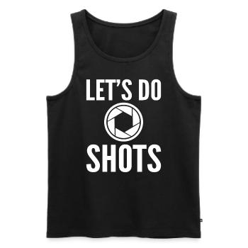 Let’s Do Shots Photographe de mariage - Débardeur bio Premium Homme - noir - Devant - AI Model Male 178 light (178cm)