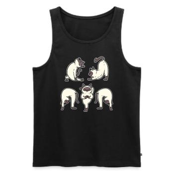 Siamese Cat Yoga Katzeneltern - Männer Premium Bio Tank Top - Schwarz - Vorne - AI Model Male 178 light (178cm)