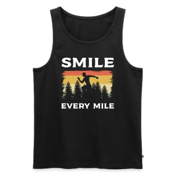 Smile Every Mile Marathonläufer - Männer Premium Bio Tank Top - Schwarz - Vorne - AI Model Male 178 light (178cm)