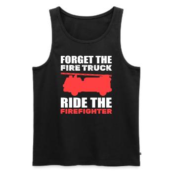 Funny fire rescue firefighter - Men's Premium Organic Tank Top - black - Front - Michal (187cm)