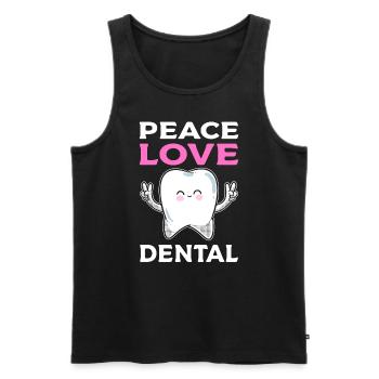 Peace Love Dental Dentist - Men's Premium Organic Tank Top - black - Front - AI Model Male 178 light (178cm)