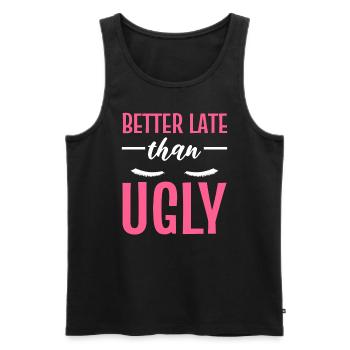 Better Late Than Ugly Maskenbildner - Männer Premium Bio Tank Top - Schwarz - Vorne - Michal (187cm)