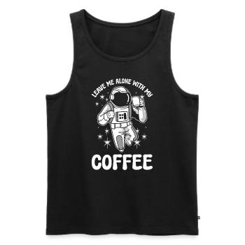 Astronaute Amateur de café Astronaute - Débardeur bio Premium Homme - noir - Devant - AI Model Male 178 light (178cm)