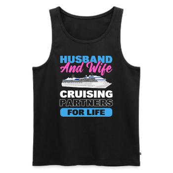 Husband And Wife Cruising Partners For Life Couple - Men's Premium Organic Tank Top - black - Front - Michal (187cm)