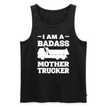 Badass Camionneur Chauffeur de camion - Débardeur bio Premium Homme - noir - Devant - Michal (187cm)