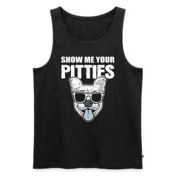 Show Me Your Pitties Hundewanderer - Männer Premium Bio Tank Top - Schwarz - Vorne - AI Model Male 178 light (178cm)