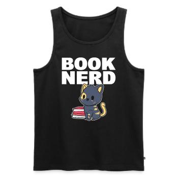 Book Nerd Begeisterter Leser - Männer Premium Bio Tank Top - Schwarz - Vorne - AI Model Male 178 light (178cm)