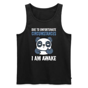 Due To Unfortunate Circumstances I Am Awake Panda - Männer Premium Bio Tank Top - Schwarz - Vorne - AI Model Male 178 light (178cm)
