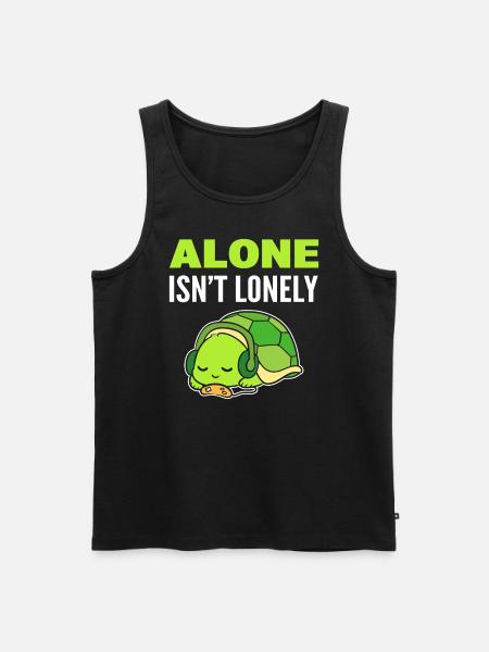 Turtle introvert music lover - Men's Premium Organic Tank Top - black