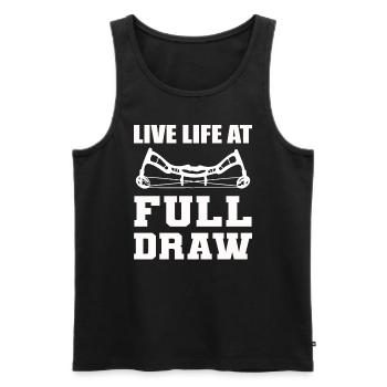 Live Life At Full Draw Bogenschütze - Männer Premium Bio Tank Top - Schwarz - Vorne - AI Model Male 178 light (178cm)