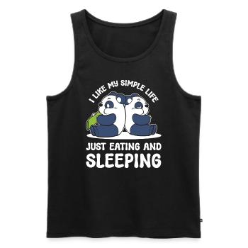 Panda Eating and Sleeping Panda Fan - Men's Premium Organic Tank Top - black - Front - AI Model Male 178 light (178cm)