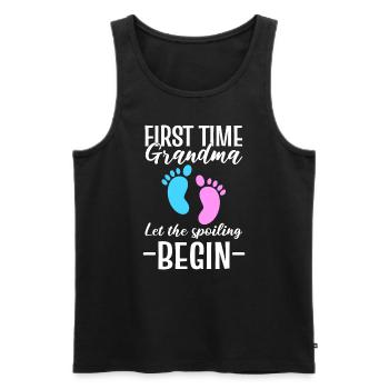 First Time Grandma Let The Spoiling Begin Granny - Men's Premium Organic Tank Top - black - Front - AI Model Male 178 light (178cm)