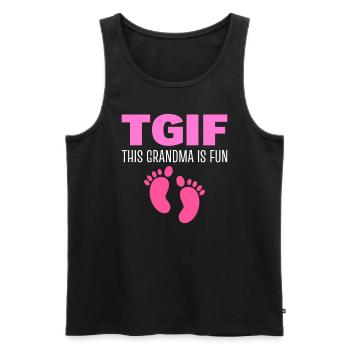 TGIF This Grandma Is Fun Funny Granny - Men's Premium Organic Tank Top - black - Front - AI Model Male 178 light (178cm)