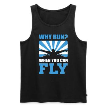 Why Run When You Can Fly Schwimmlehrer - Männer Premium Bio Tank Top - Schwarz - Vorne - Michal (187cm)