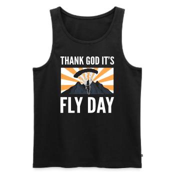 Paraglider Fallschirm Paragliding Pilot - Men's Premium Organic Tank Top - black - Front - AI Model Male 178 light (178cm)