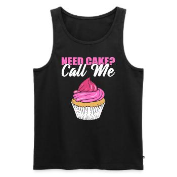 Besoin de gâteau ? Appelez-moi Baker - Débardeur bio Premium Homme - noir - Devant - Michal (187cm)