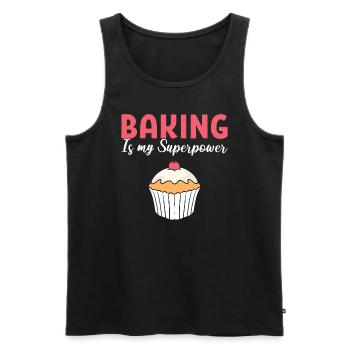Baking Is My Superpower Baker - Men's Premium Organic Tank Top - black - Front - AI Model Male 178 light (178cm)