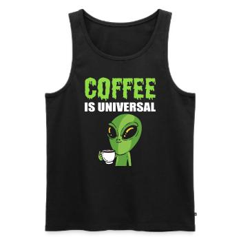 Alien drink coffee coffee addict - Men's Premium Organic Tank Top - black - Front - AI Model Male 178 light (178cm)