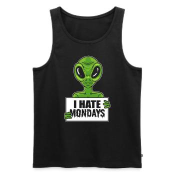 Alien Hassen Montag Workaholic - Männer Premium Bio Tank Top - Schwarz - Vorne - AI Model Male 178 light (178cm)