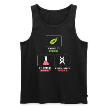 Biologie Chimie Physique Professeur de biologie - Débardeur bio Premium Homme - noir - Devant - Michal (187cm)