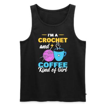 Crochet & Coffee Girl Coffee & Crochet Lovers - Débardeur bio Premium Homme - noir - Devant - Michal (187cm)